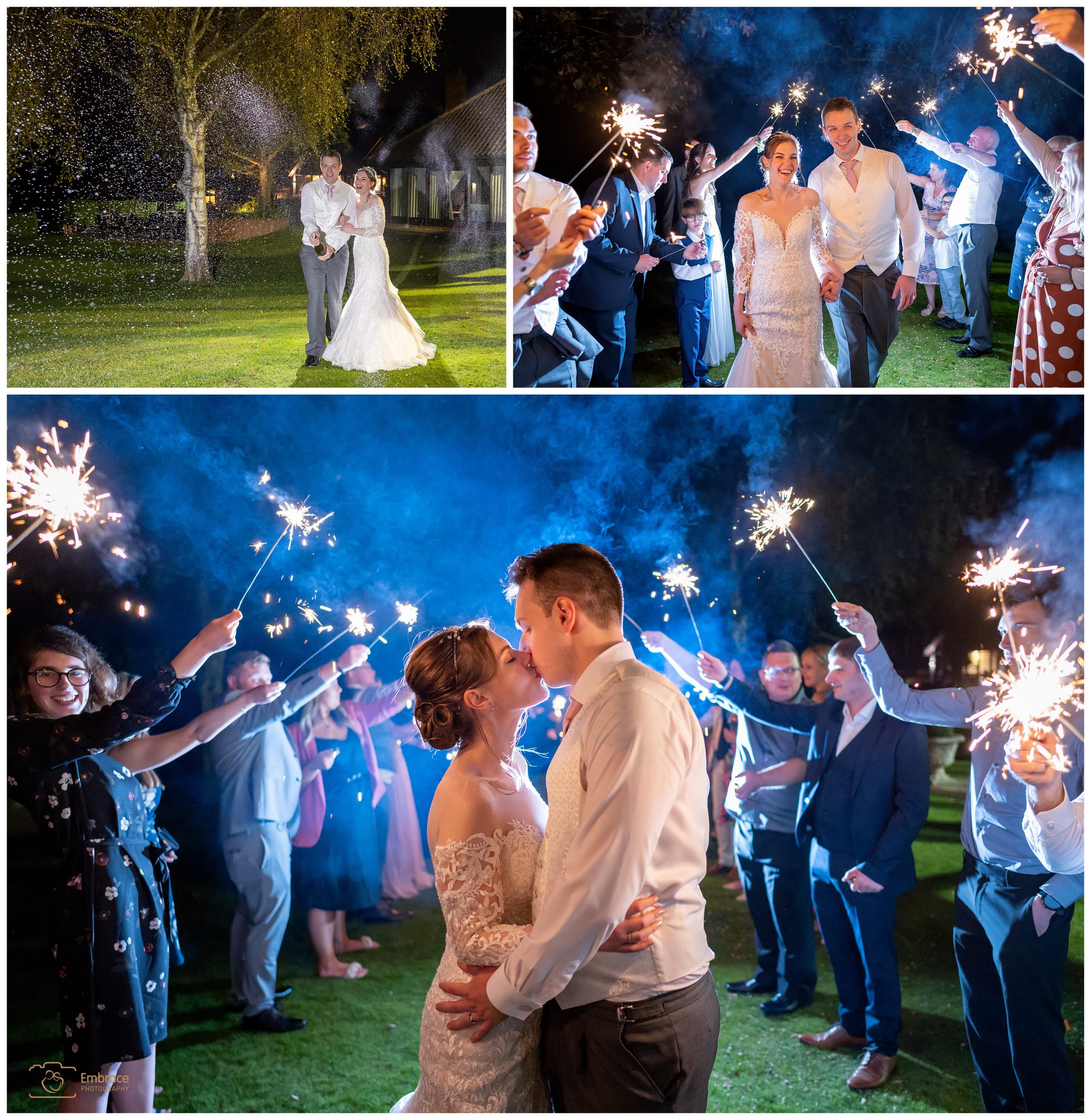 Stunning sparkler exit wedding photograph